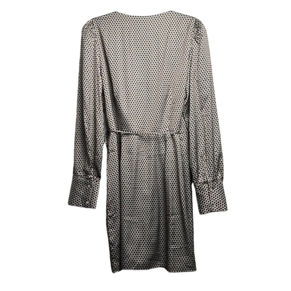 Abercrombie & Fitch Pleated Front Wrap Curve Front Long Sleeve Dress Sz Large P - Picture 10 of 17